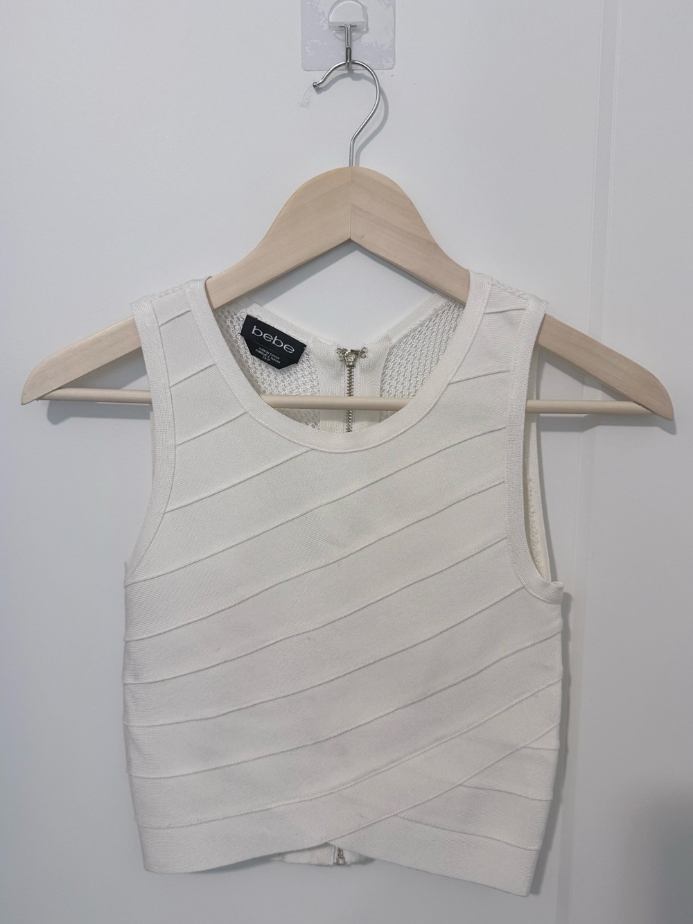 bebe White Bandage Crop Top
